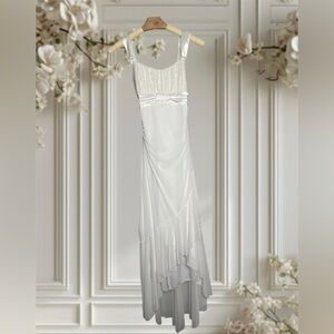 Taboo | Vintage Asymmetric Hem Maxi Dress Gown Bridal Y2K Romantic Formal Lace